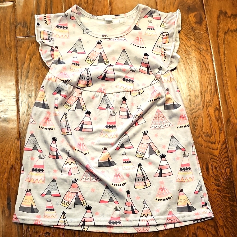 Girls Boutique Flutter Sleeve Dress Size XL 5/6